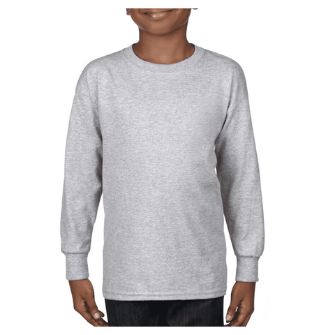 5400B Gildan Heavy Cotton Youth Long Sleeve T-shirt - Sport Grey