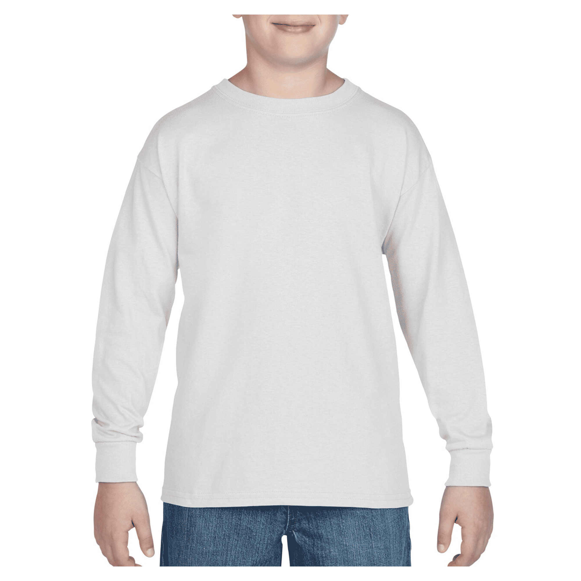 5400B Gildan Heavy Cotton Youth Long Sleeve T-shirt - White