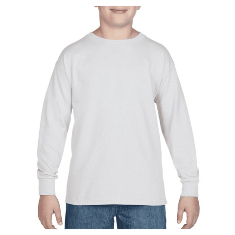 5400B Gildan Heavy Cotton Youth Long Sleeve T-shirt - White