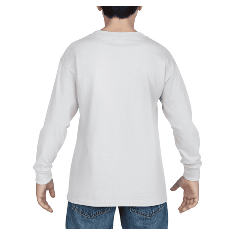 5400B Gildan Heavy Cotton Youth Long Sleeve T-shirt - White
