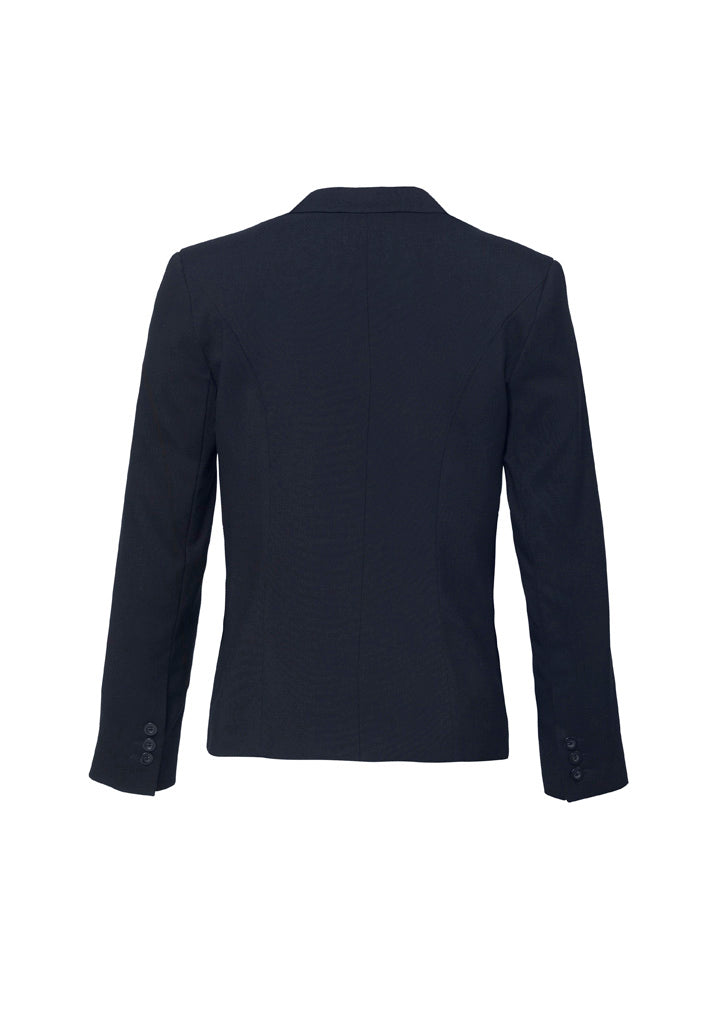 Cool Stretch Womens Short Jacket with Reverse Lapel Navy back view