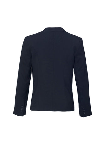 Cool Stretch Womens Short Jacket with Reverse Lapel Navy back view