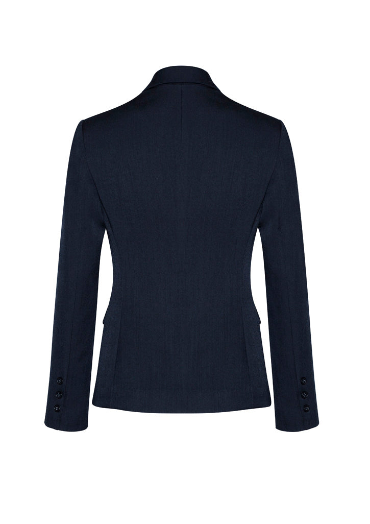 Cool Stretch Womens 2 Button Mid Length Jacket Navy back view