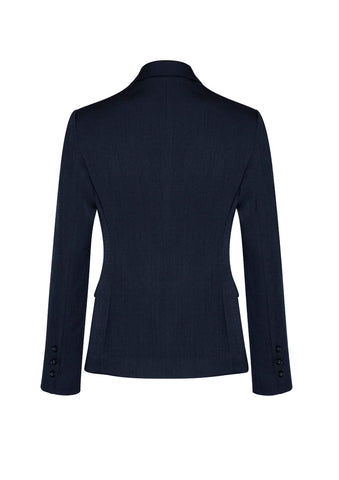 Cool Stretch Womens 2 Button Mid Length Jacket Navy back view