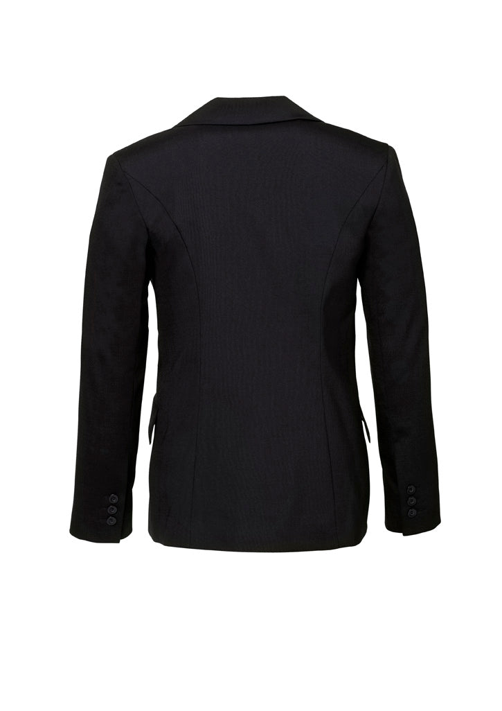 Comfort Wool Stretch Womens Longline Jacket Black back view