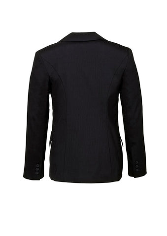 Comfort Wool Stretch Womens Longline Jacket Black back view