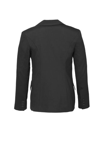 Comfort Wool Stretch Womens Longline Jacket Charcoal back view