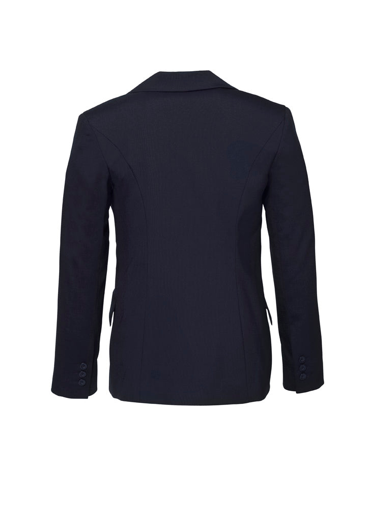 Comfort Wool Stretch Womens Longline Jacket Navy back view
