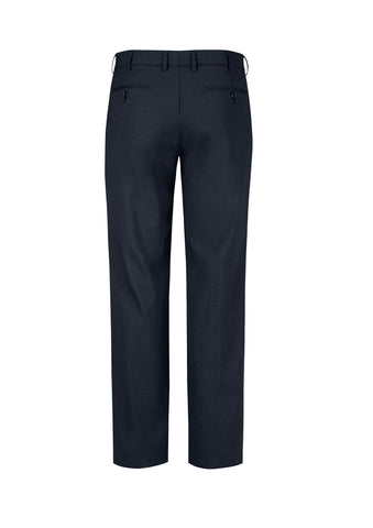 Comfort Wool Stretch Mens Flat Front Pant Navy back view