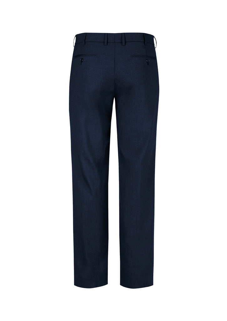 Comfort Wool Stretch Mens Adjustable Waist Pant Navy back view