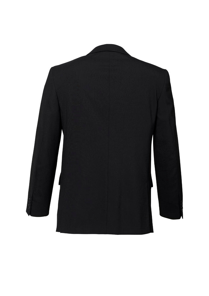 Comfort Wool Stretch Mens 2 Button Classic Jacket Black back view