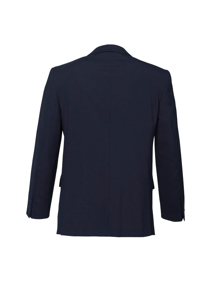 Comfort Wool Stretch Mens 2 Button Classic Jacket Navy back view