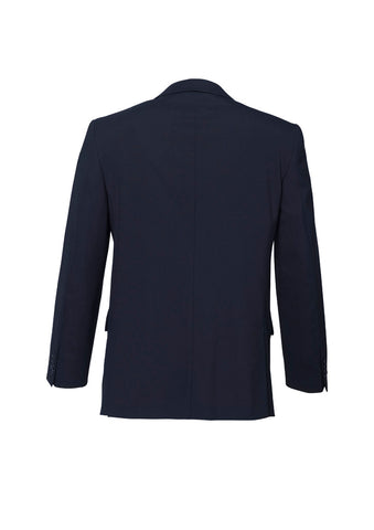 Comfort Wool Stretch Mens 2 Button Classic Jacket Navy back view