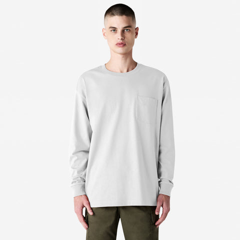 9410 American Apparel Super Heavyweight Long Sleeve T-Shirt with Pocket - White