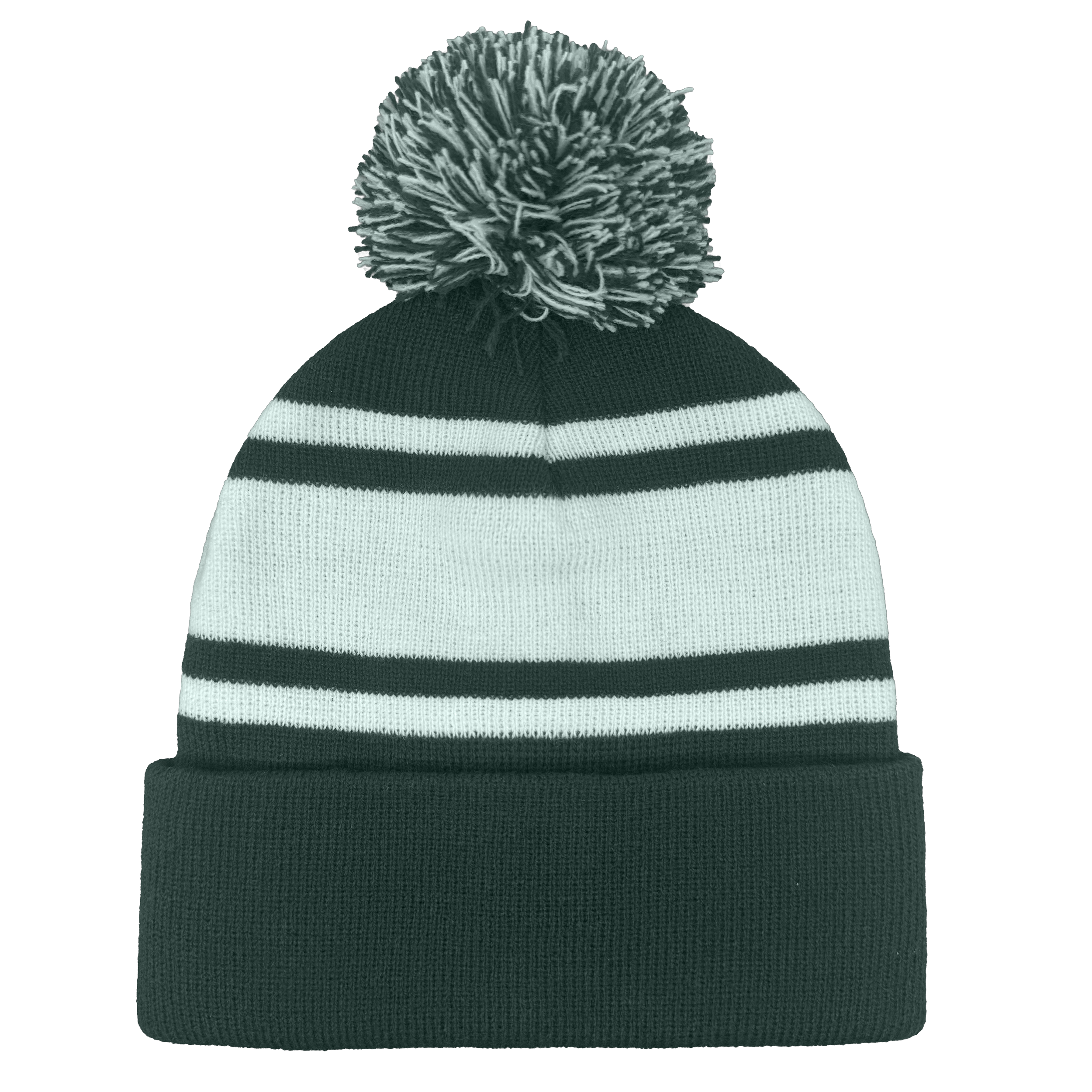 B1900 Headwear24 Cuffed Knitted Pom Pom Beanie - Bottle White