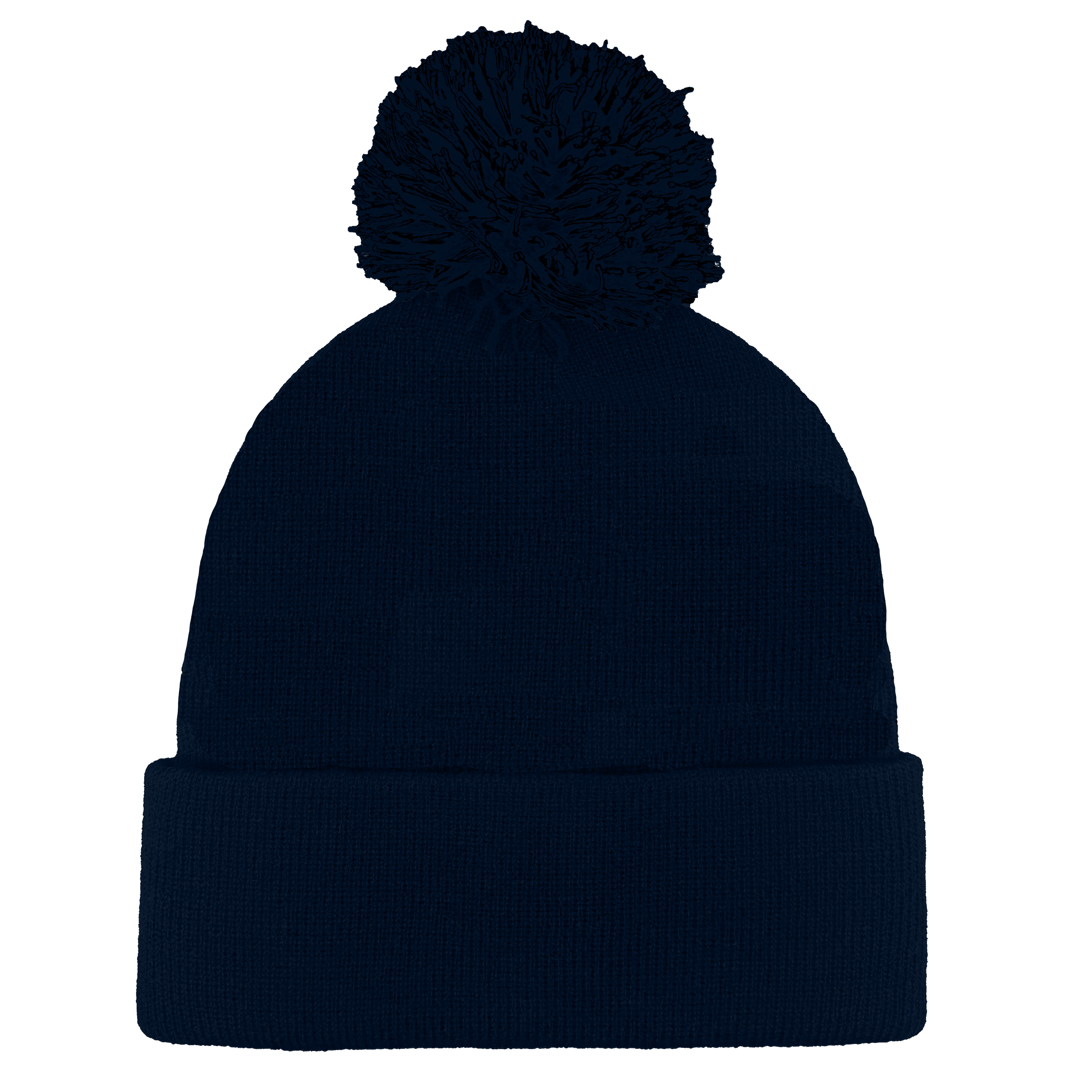 B1900 Headwear24 Cuffed Knitted Pom Pom Beanie - Navy
