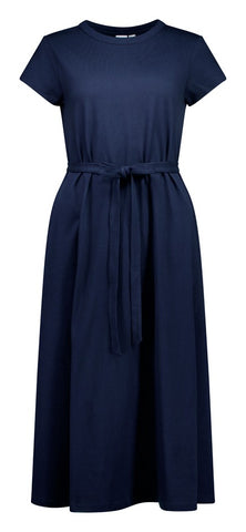 Grace Womens T-Shirt Midi Dress Navy front view