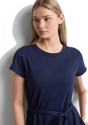 Grace Womens T-Shirt Midi Dress Navy back view