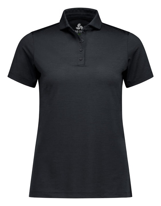 Phoenix Womens Short Sleeve Polo Black front view