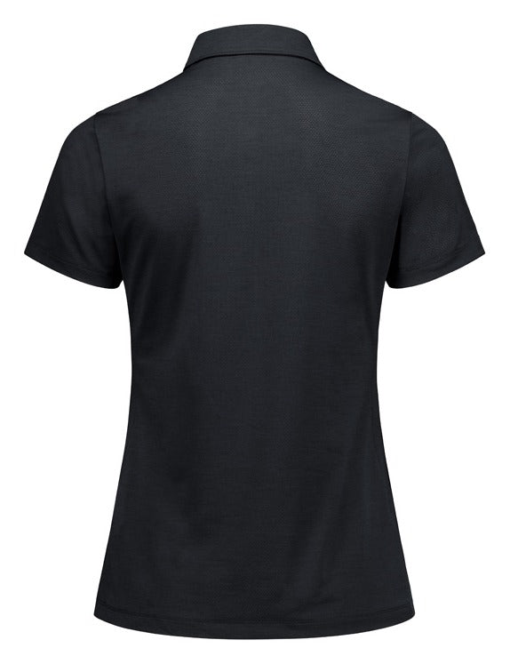 Phoenix Womens Short Sleeve Polo Black back view