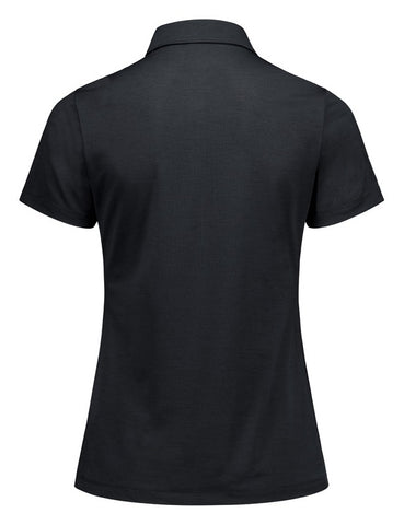 Phoenix Womens Short Sleeve Polo Black back view