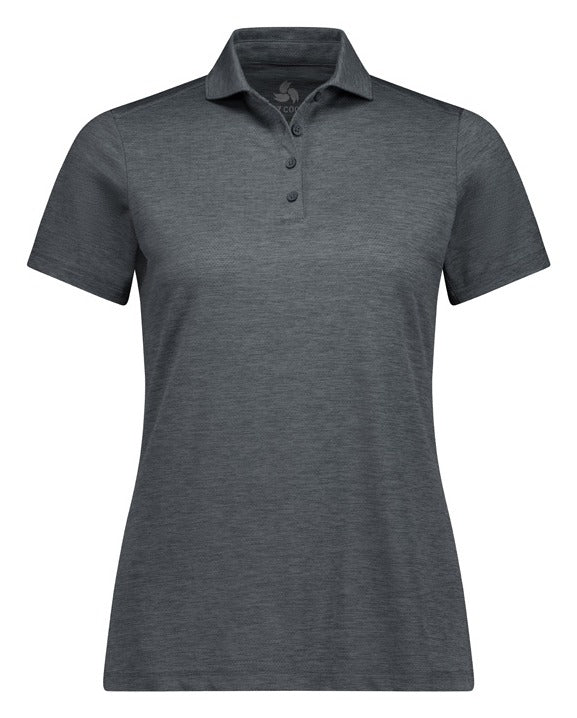 Phoenix Womens Short Sleeve Polo Charcoal Marle front view
