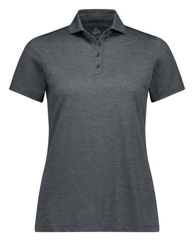 Phoenix Womens Short Sleeve Polo Charcoal Marle front view