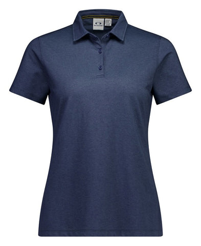 Venture Womens Short Sleeve Polo Denim Blue front view