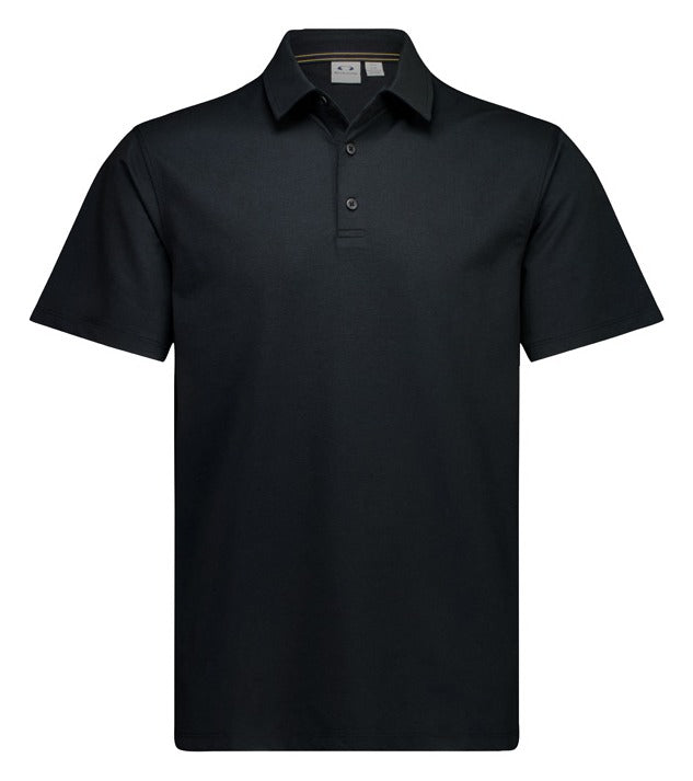 Venture Mens Short Sleeve Polo Black front view