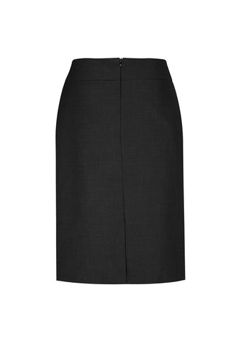 Classic Womens Knee Length Skirt Charcoal Marle back view