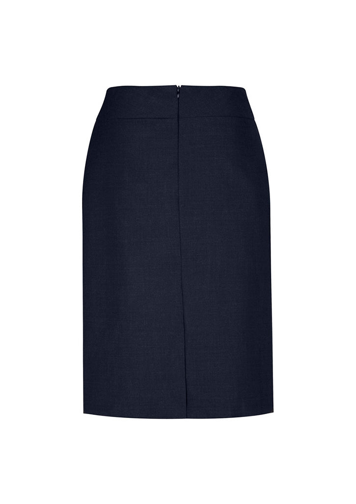 Classic Womens Knee Length Skirt Navy back view