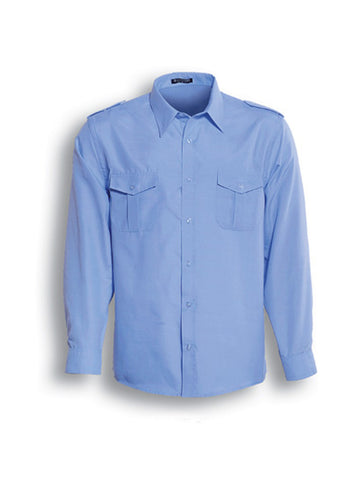 Unisex Adults Service Shirt L/S in Light Blue