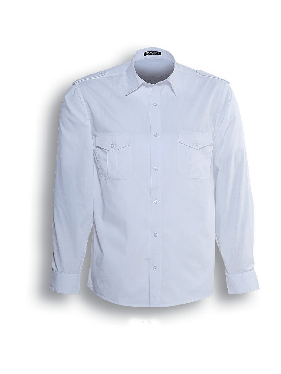 Unisex Adults Service Shirt L/S in White