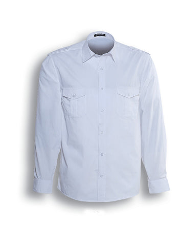 Unisex Adults Service Shirt L/S in White