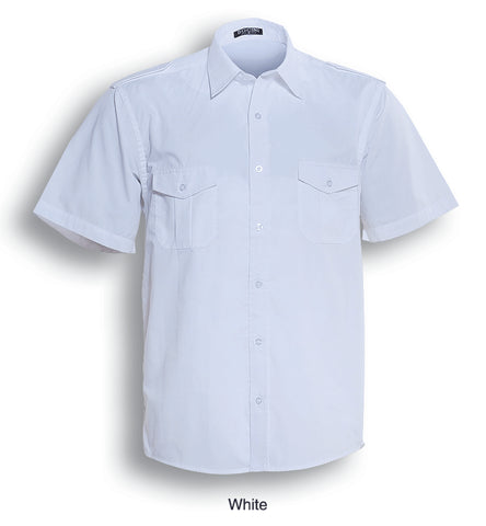 Unisex Adults Service Shirt S/S in White