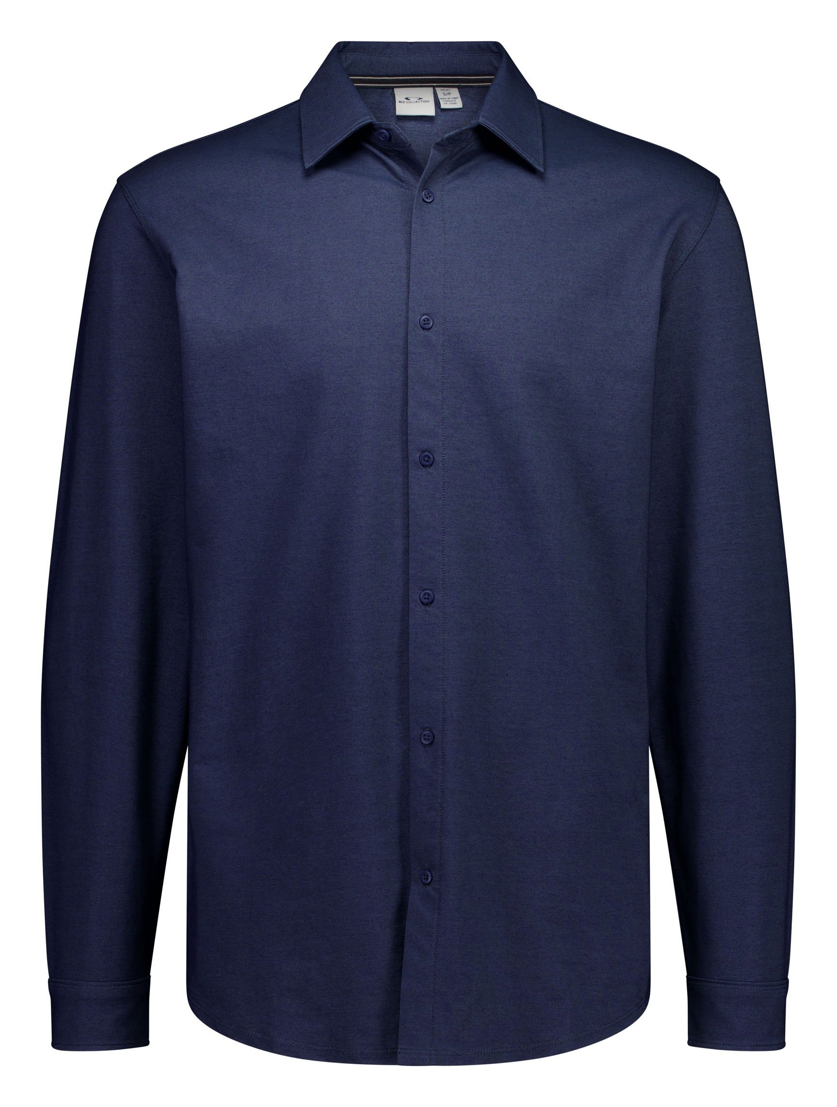 Venture Mens Long Sleeve Shirt Denim Blue front view