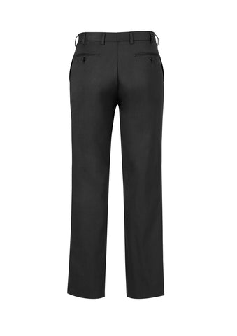 Classic Mens Pleat Pant Charcoal Marle back view