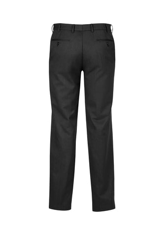 Classic Mens Flat Pant Charcoal Marle back view