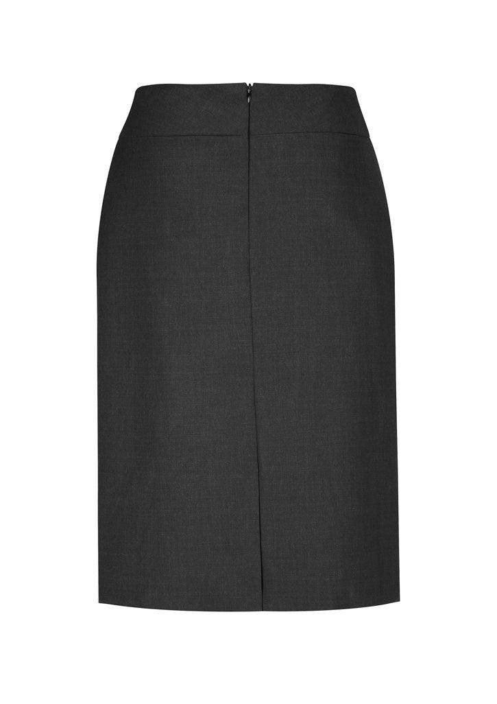 Classic Womens Below Knee Skirt Charcoal Marle back view