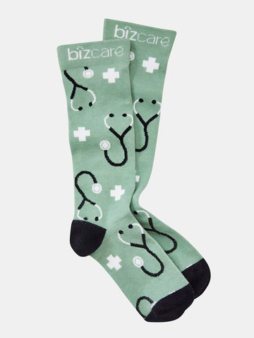 Happy Unisex Feet Comfort Socks Sage/Black front view