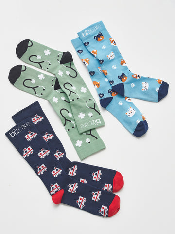 Happy Unisex Feet Comfort Socks Sage/Black back view