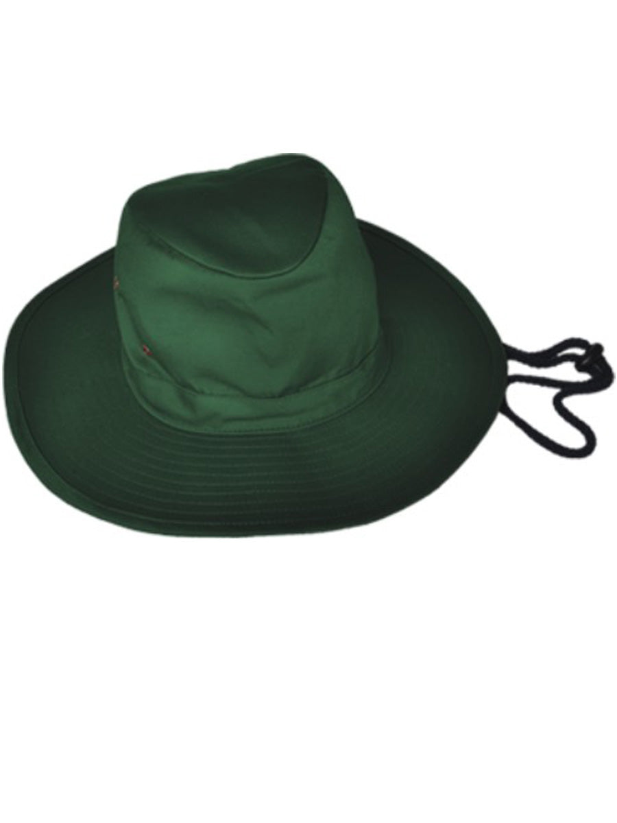 Kids School Wide Brim Hat in Bottle Green