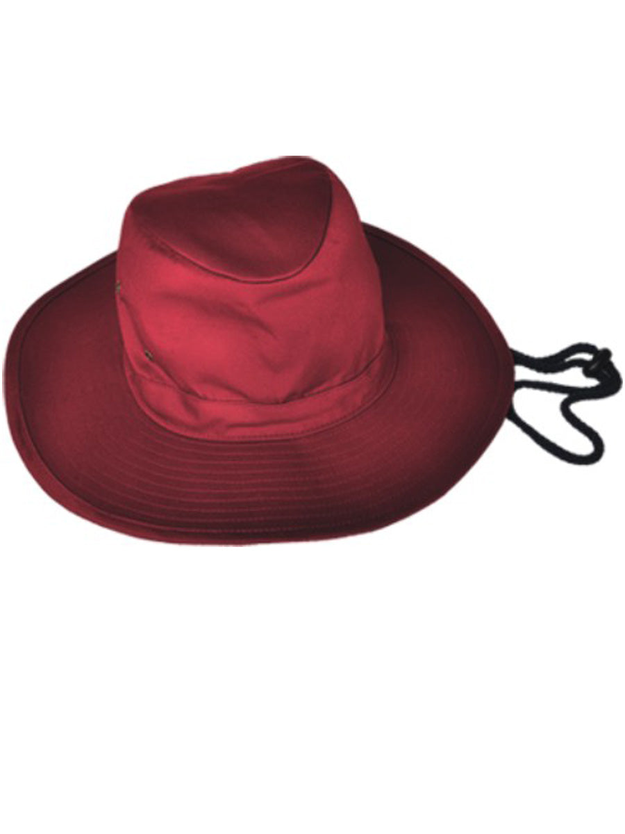 Kids School Wide Brim Hat in Maroon
