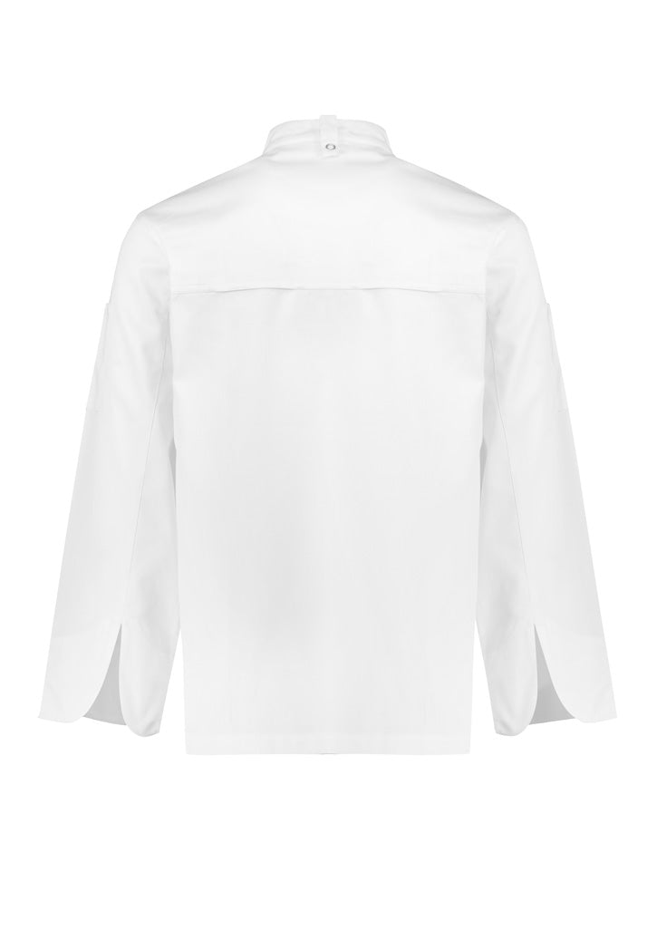 Zest Mens Long Sleeve Jacket White back view