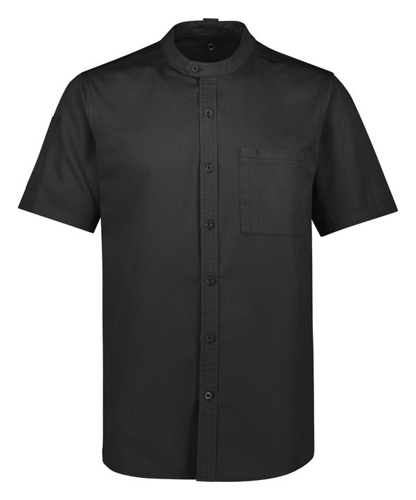 Salsa Mens Short Sleeve Chef Shirt in Black