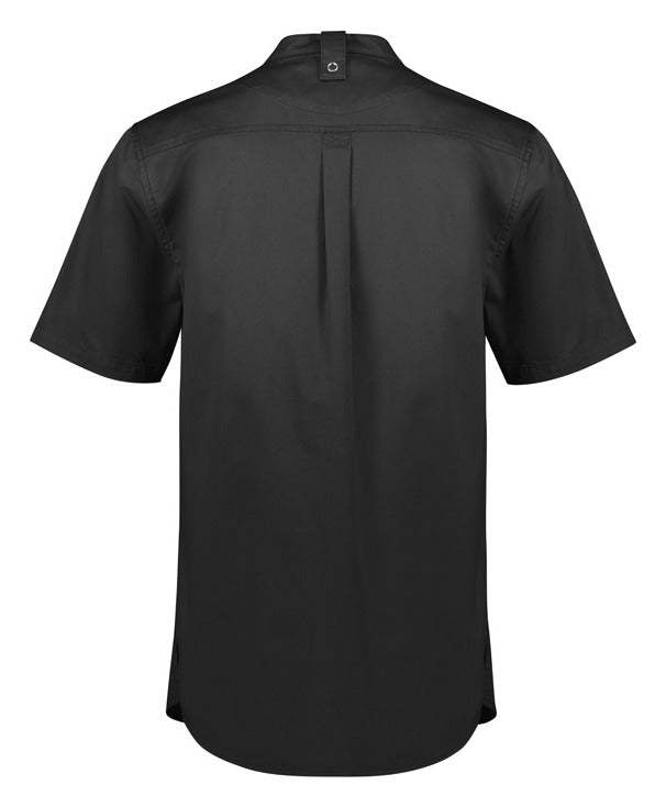 Salsa Mens Short Sleeve Chef Shirt Black back view