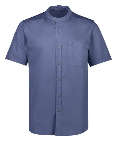 Salsa Mens Short Sleeve Chef Shirt Grey Smoke front view