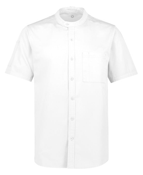 Salsa Mens Short Sleeve Chef Shirt White front view