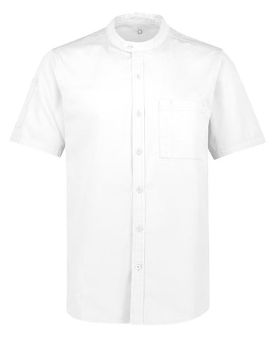 Salsa Mens Short Sleeve Chef Shirt White front view