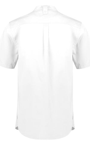 Salsa Mens Short Sleeve Chef Shirt White back view